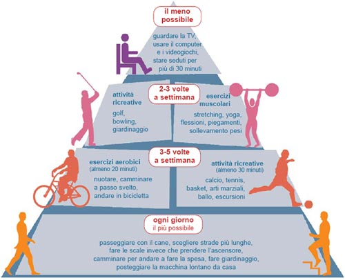 Risultati immagini per piramide attività fisica